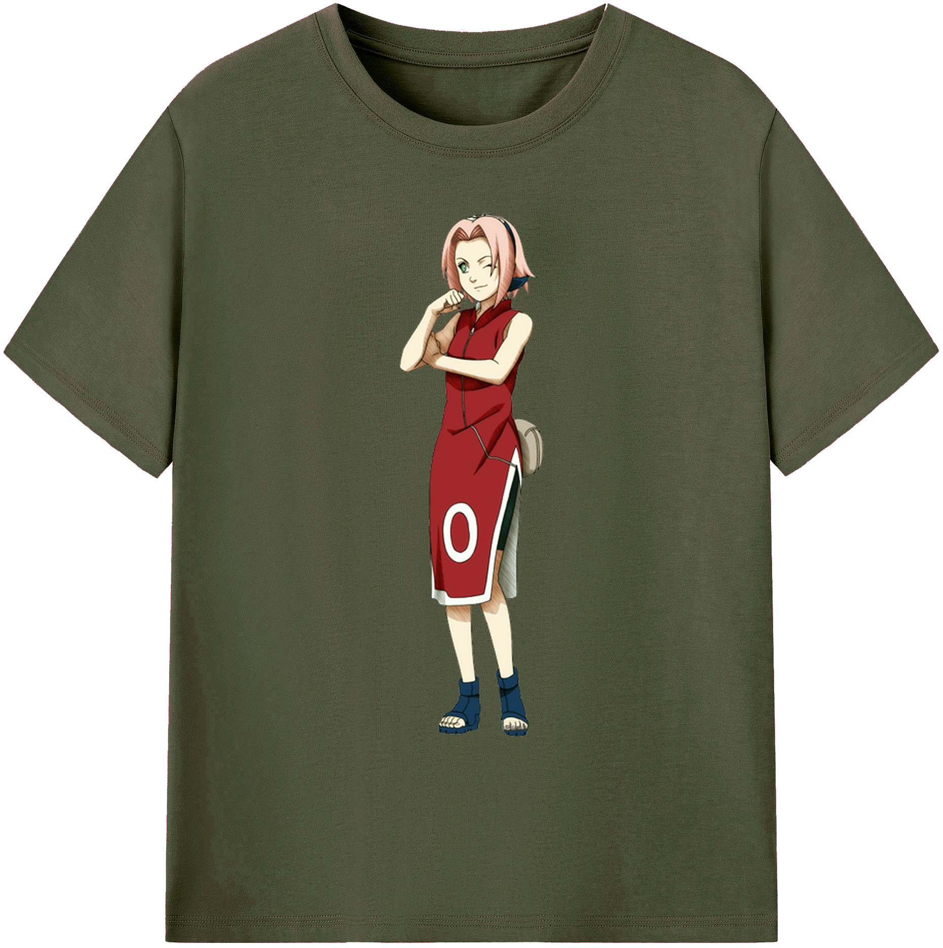 （画像用） NARUTO -ナルト- 春野サクラ Haruno Sakura 綿100％ メンズ半袖Tシャツ｜肌触りやわらか＆通気性